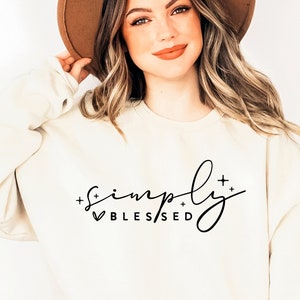 Simply Blessed SVG, Blessed Svg, Faith Svg, Christian Svg, Religious Svg, Jesus Svg, Inspirational Svg, Motivational Svg, Thanksgiving Svg
