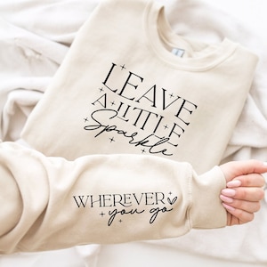 Leave a Little Sparkle SVG PNG, Boho Self Love Svg, Motivational Sleeve Shirt Svg, Boho Quote Self Care Svg, Png File