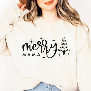 Merry Mama SVG PNG PDF, Christmas Mom Life Svg, Christmas Vibes Svg, Mom Shirt Svg, Mama Claus Design Svg Cut files for Cricut Sublimation