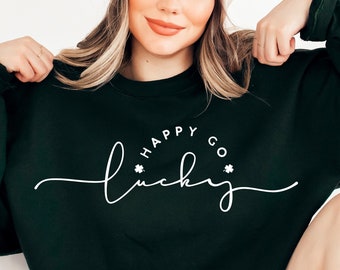 Happy Go Lucky Kleeblatt SVG: St Patrick's Day Design (Digitaler Download)