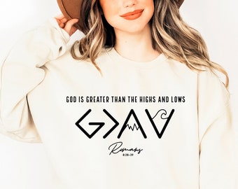 God is Greater SVG: Bible Verse Christian Design (Digital Download)