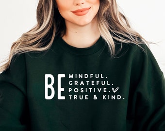 Mindful Grateful Positive Kind SVG: Mental Health Quotes (Digital Download)