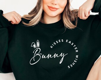 Bunny Kisses Easter Wishes SVG PNG PDF, Easter Vibes Svg, Bunny Svg, Easter Svg, Easter Squad Svg, Easter Bunny Svg, Easter Shirt Svg