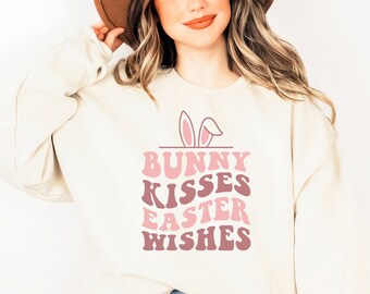 Bunny Kisses Easter Wishes SVG: Easter Vibes Design (Digital Download)