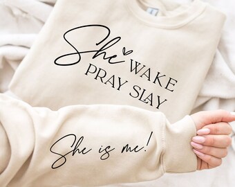 She Wake Pray Slay SVG: Motivational Girl Boss Design (Digital Download)