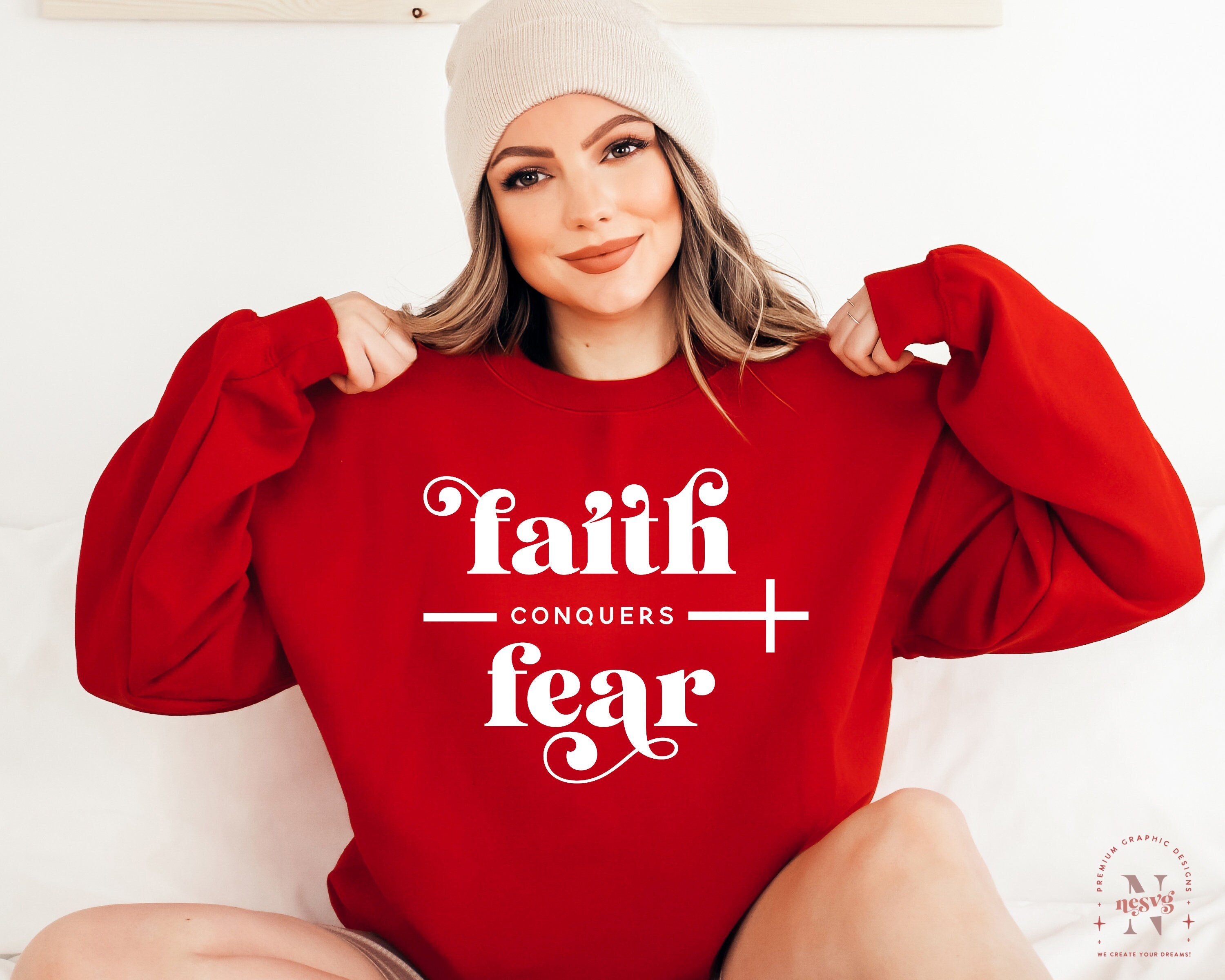 Faith Conquers Fear SVG Faith Heart Svg Jesus SVG Religious Etsy