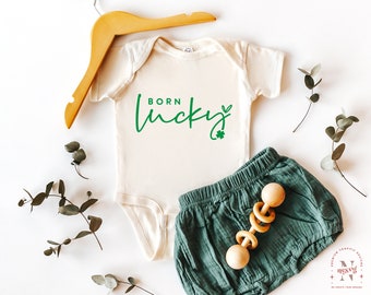 Born Lucky SVG: St. Patrick's Day Onesie Design (Digital Download)