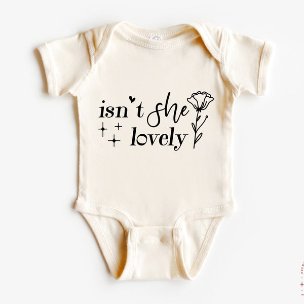 Isn't She Lovely Svg, Doodle Flower Svg, Wildflower Svg, Newborn Svg, Baby Blessing Svg, Girl Onesies Svg Png Eps Dxf for Cricut Design File