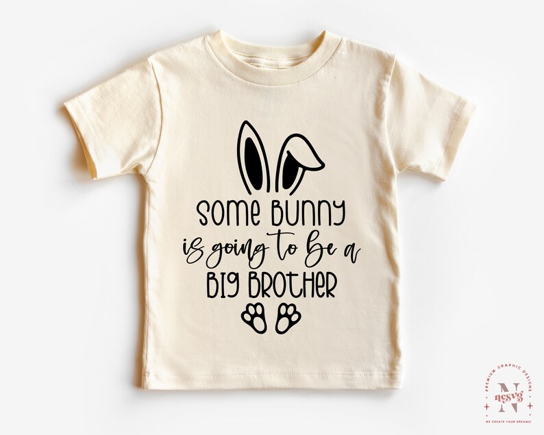 Un lapin va être un grand frère SVG PNG PDF, Pâques annonce de grossesse Svg, Pâques bébé révèlent Svg, grand frère chemise Svg image 1