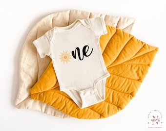 One Sun 1st Birthday SVG: Boho Baby Onesie Cut File (Digital Download)
