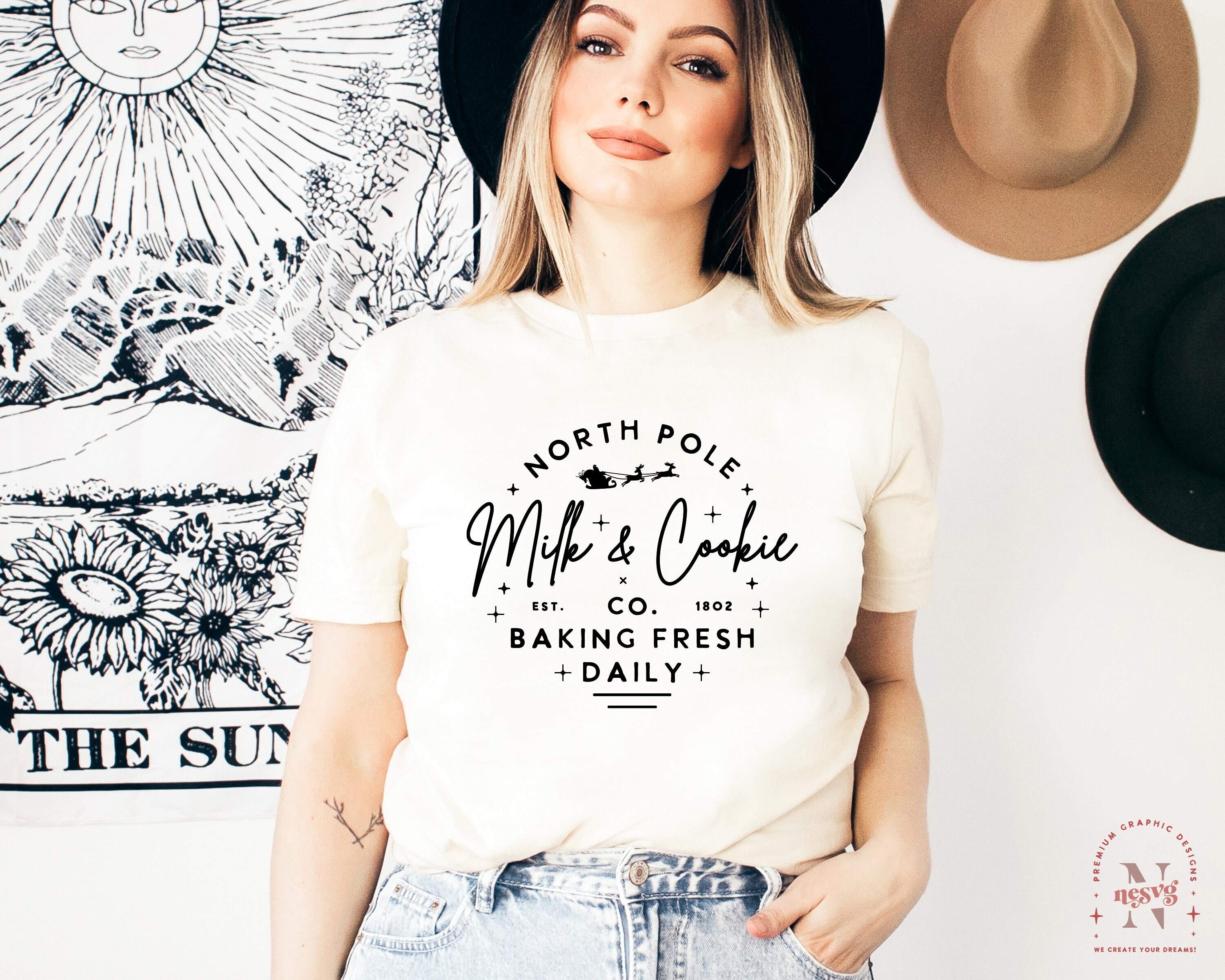 North Pole Milk Cookie Co SVG PNG PDF, Funny Christmas Svg, Winter Svg