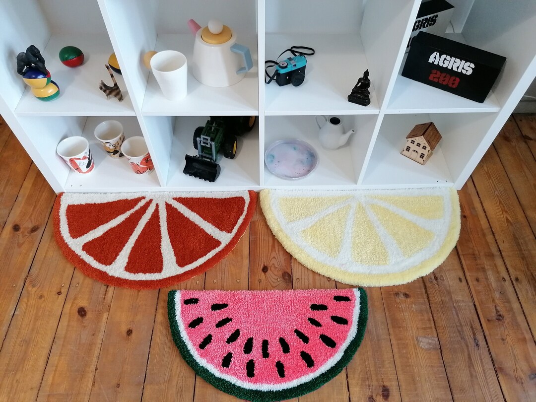 Fruit Rug. 100% Acrylic or Wool Rug. Watermelon Lemon - Etsy
