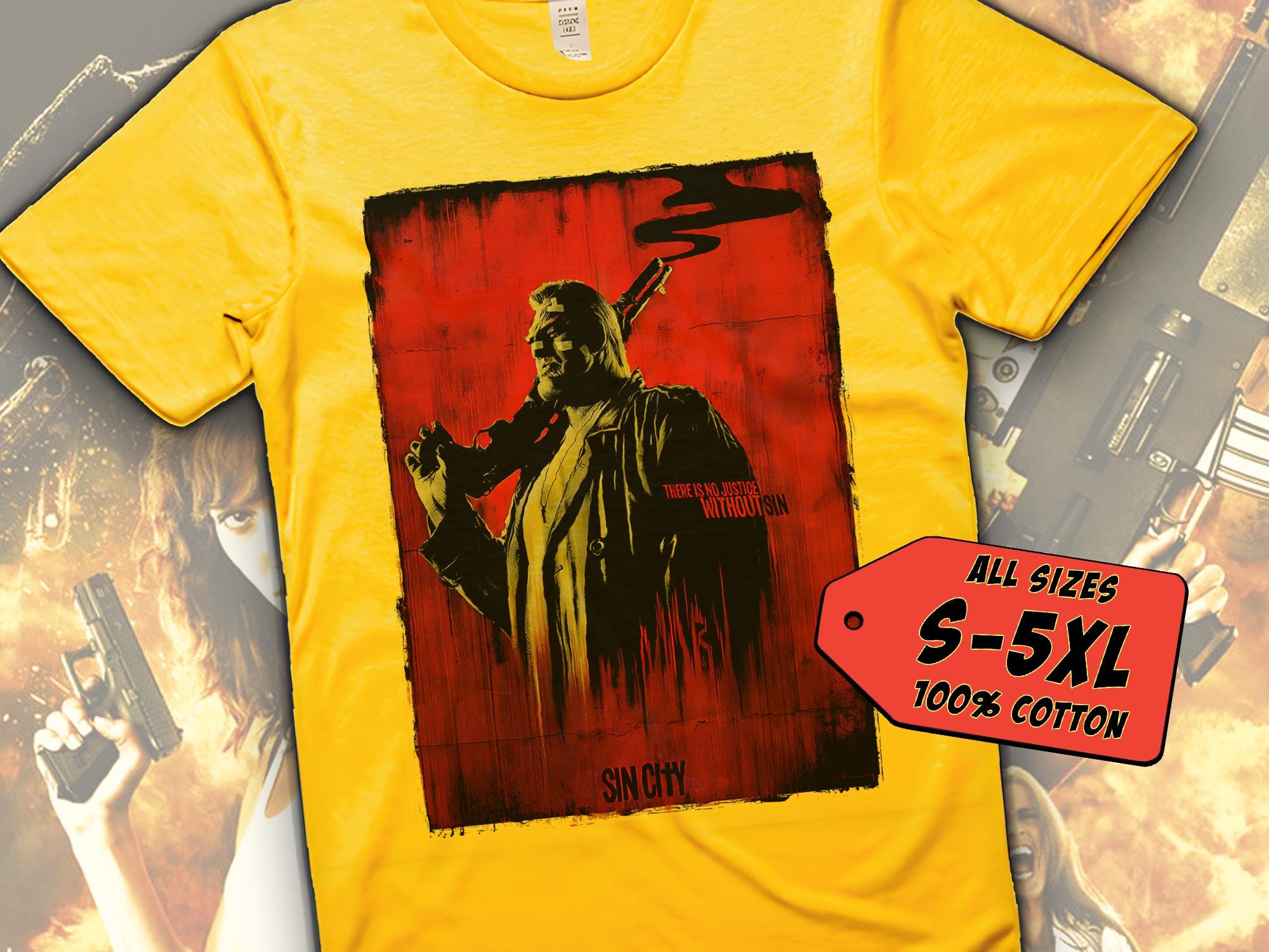 Sin City V8 Vintage Movie Poster T-shirt Unisex Multicolor T Shirt 