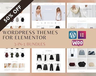 NIEUW! WordPress Thema voor Elementor Bundels | 3-in-1 | 50+ Demo's Template | WooCommerce | E-commerce | Website Elementor | Elementor Thema