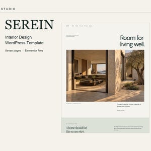 インテリアデザイン向けWordPressテンプレート | SEREIN 7ページ構成のElementorウェブサイト（デザインスタジオ向け）