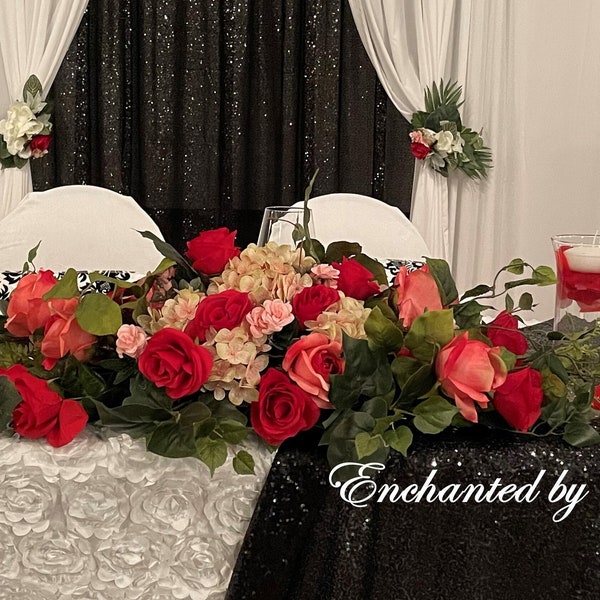 Event Floral Arrangements, Wedding Table Floral Centerpiece, Sweetheart Table Centerpiece, Home Decor