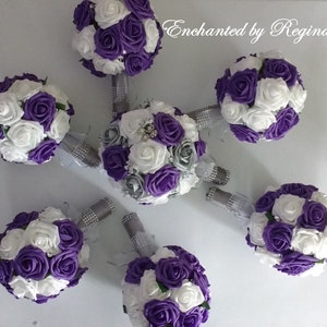 Foam Flower Bridal Bouquets, Bride&#39;s maids&#39; bouquets, Corsages and Boutonnieres