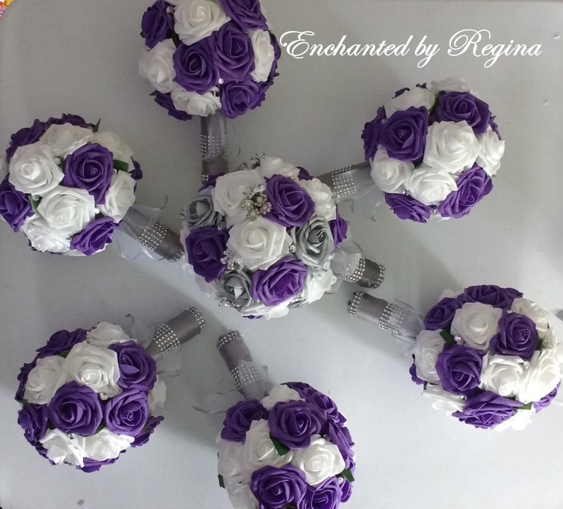 Foam Flower Bridal Bouquets Bride's Maids' Bouquets Etsy