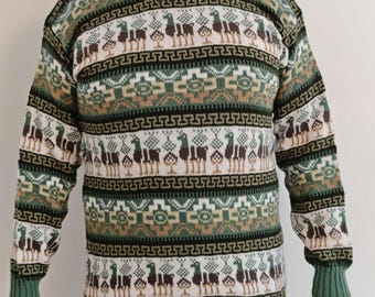 Alpaca sweater women and men size L various designs from Bolivia knitted sweater Alpaca Inca Andes autumn winter