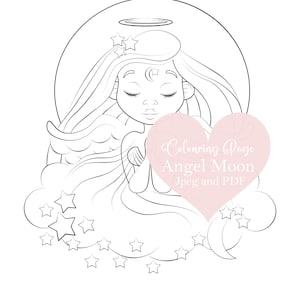 Angel Moon Coloring Page
