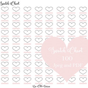 36 Heart's Blank Swatch Page - Etsy