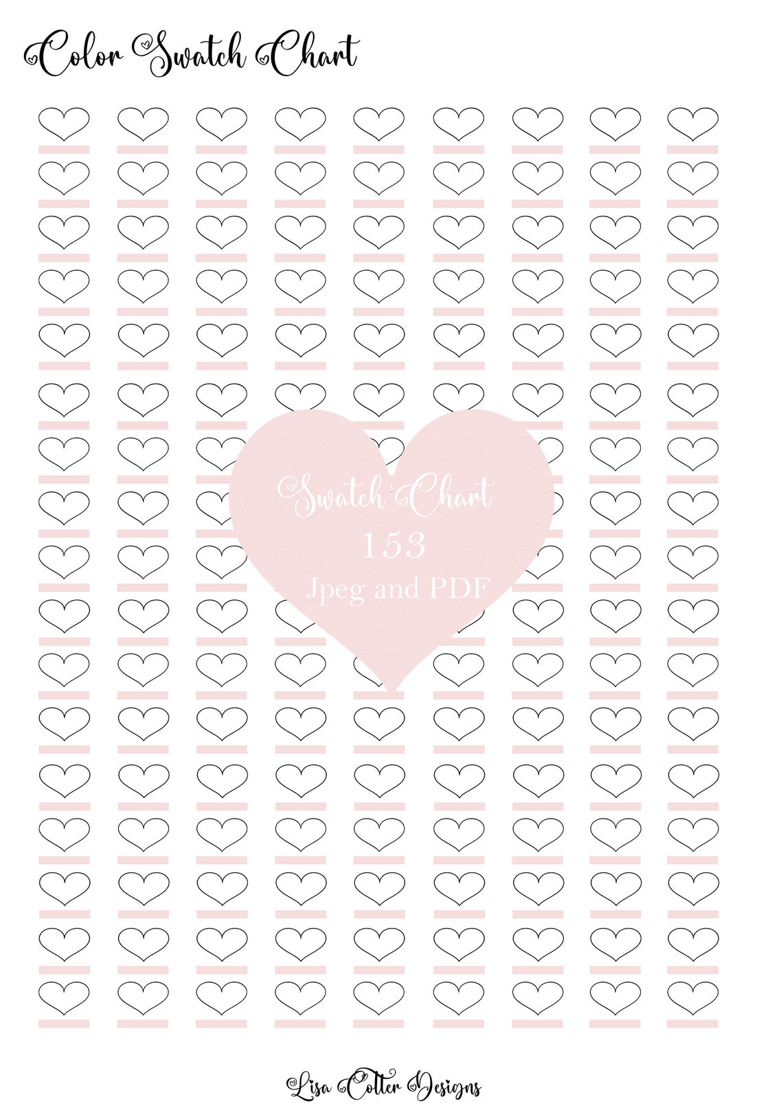 153 Heart Swatch Chart ( Smaller Sized) - Etsy