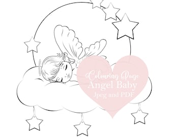 Pagina da colorare di Angelo bambino
