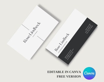 Interior Designer Business Card Canva template |  Two-sided  | Enterpreneur Business Card mockup | Digital Printable Business Card template