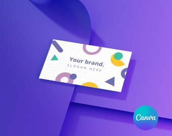 Colorful Business Card Canva, Eye-catching Digital Business Card Design template for Small Businesses, Great digital Gift for Entrepreneurs