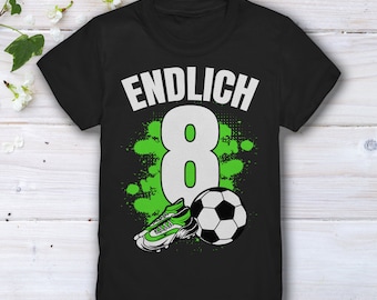 8. Geburtstag T-Shirt, Fussballer Geschenk, 8 Jahre Fußball Geschenk, Fußball Geschenk Junge