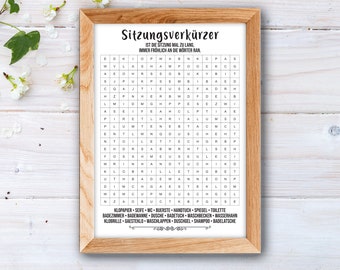 Gäste WC Deko, Bilder Badezimmer Deko, WC Poster, Rätsel, Toilettenbilder, Klo Poster, Buchstabensalat, Lustig