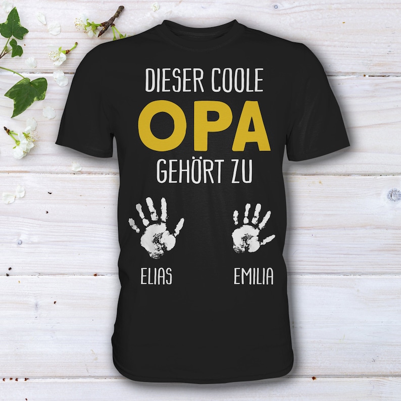 Dieser coole Opa gehört zu Opa Geschenk Personalisierbar für den besten Opa der Welt Spruch T-Shirt Tshirt Shirt Bild 1