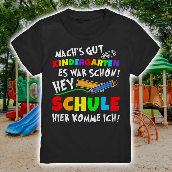 Schulkind Schüler 2024 Einschulung Geschenk Schule hier komme ich T-Shirt