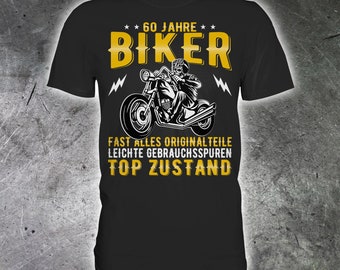 Motorrad Biker Motorradfahrer 60 Jahre 60 Geburtstag Lustig Spruch Geschenk Geschenkidee T-Shirt Tshirt Shirt, Geschenke für Motorradfahrer