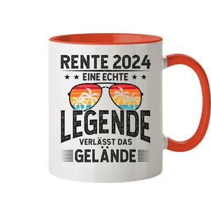 Rentner 2024 Tasse, Rente 2024 Abschiedsgeschenk, Ruhestand Geschenk, Pensionierung, Rentner Spruch Tasse Orange