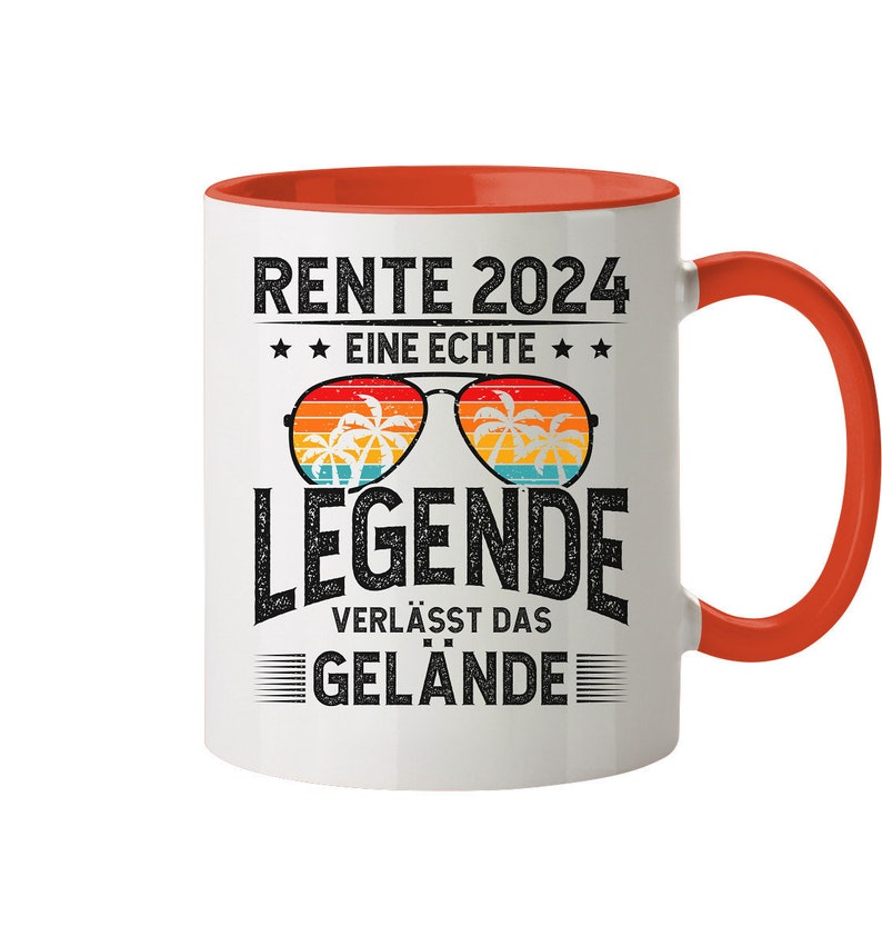 Rentner 2024 Tasse, Rente 2024 Abschiedsgeschenk, Ruhestand Geschenk, Pensionierung, Rentner Spruch Tasse Orange