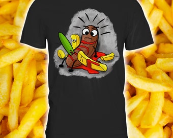 Currywurst Pommes frites Fritten Sarkasmus Ironie Schwarzer Humor T-Shirt Lustiges TShirt