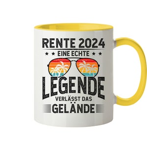 Rentner 2024 Tasse, Rente 2024 Abschiedsgeschenk, Ruhestand Geschenk, Pensionierung, Rentner Spruch Tasse Hellgelb