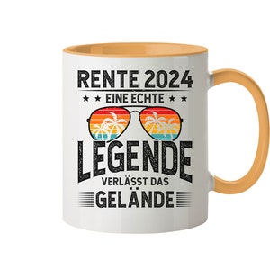 Rentner 2024 Tasse, Rente 2024 Abschiedsgeschenk, Ruhestand Geschenk, Pensionierung, Rentner Spruch Tasse Goldgelb