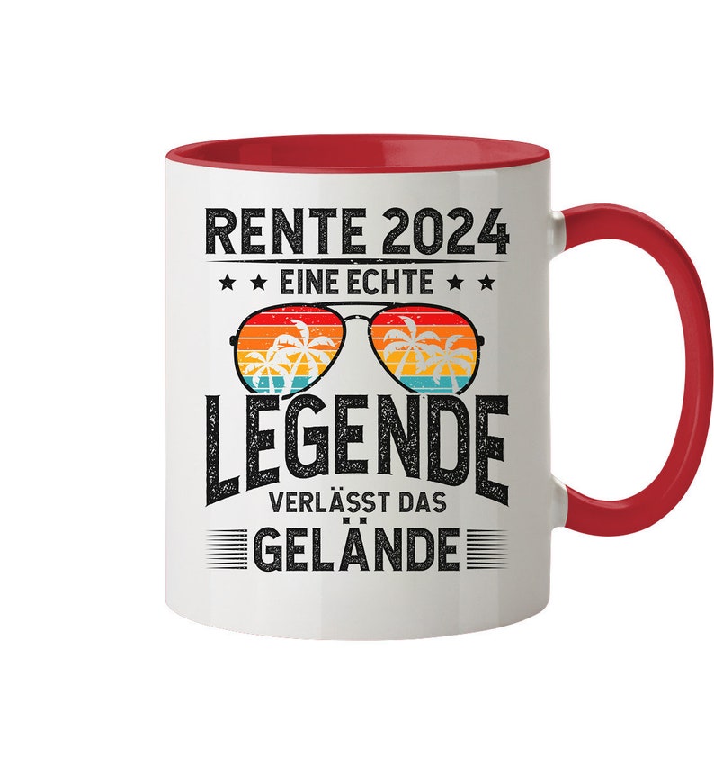 Rentner 2024 Tasse, Rente 2024 Abschiedsgeschenk, Ruhestand Geschenk, Pensionierung, Rentner Spruch Tasse Rot