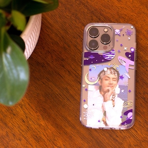 BTS Celestial Galaxy iPhone Case with space for photocard