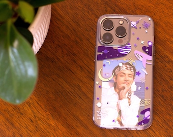 Celestial Galaxy iPhone Case with Photocard Slot – Protective Phone Cover