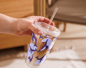 Lila Val Galax Himmelsk Genomskinlig plastmugg