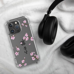 BTS Spring Day Clear Case for iPhone®, BTS Spring Day, BTS phone case, Cherry Blossom iphone case