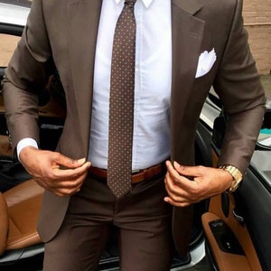 Brown Wedding Suit For Men/Brown Single Breasted Suit/Custom Made Suit For Men/Custom Groomsmen Suit/Mens Wedding Suit/Men On Suit/Mens Suit