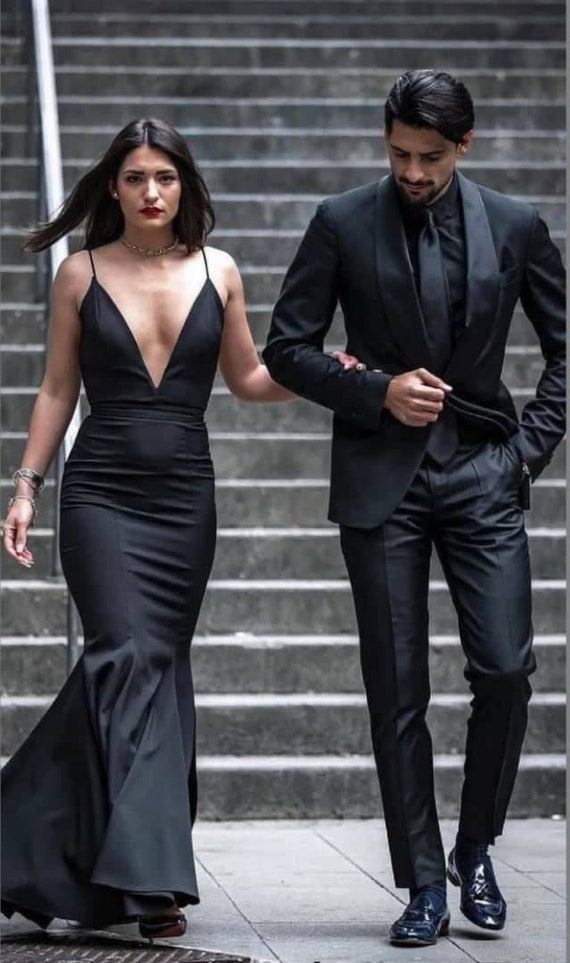 Matching Black Outfits for Couple/black Clothing for Couples/black Matching  Outfits for Couples/black Ball Outfit for Couple/couple's Outfit 