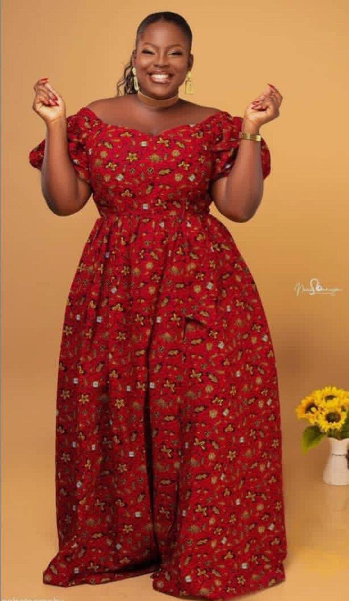 Red African Dress,african Plus Size Maxi Dress,african Dress,african ...