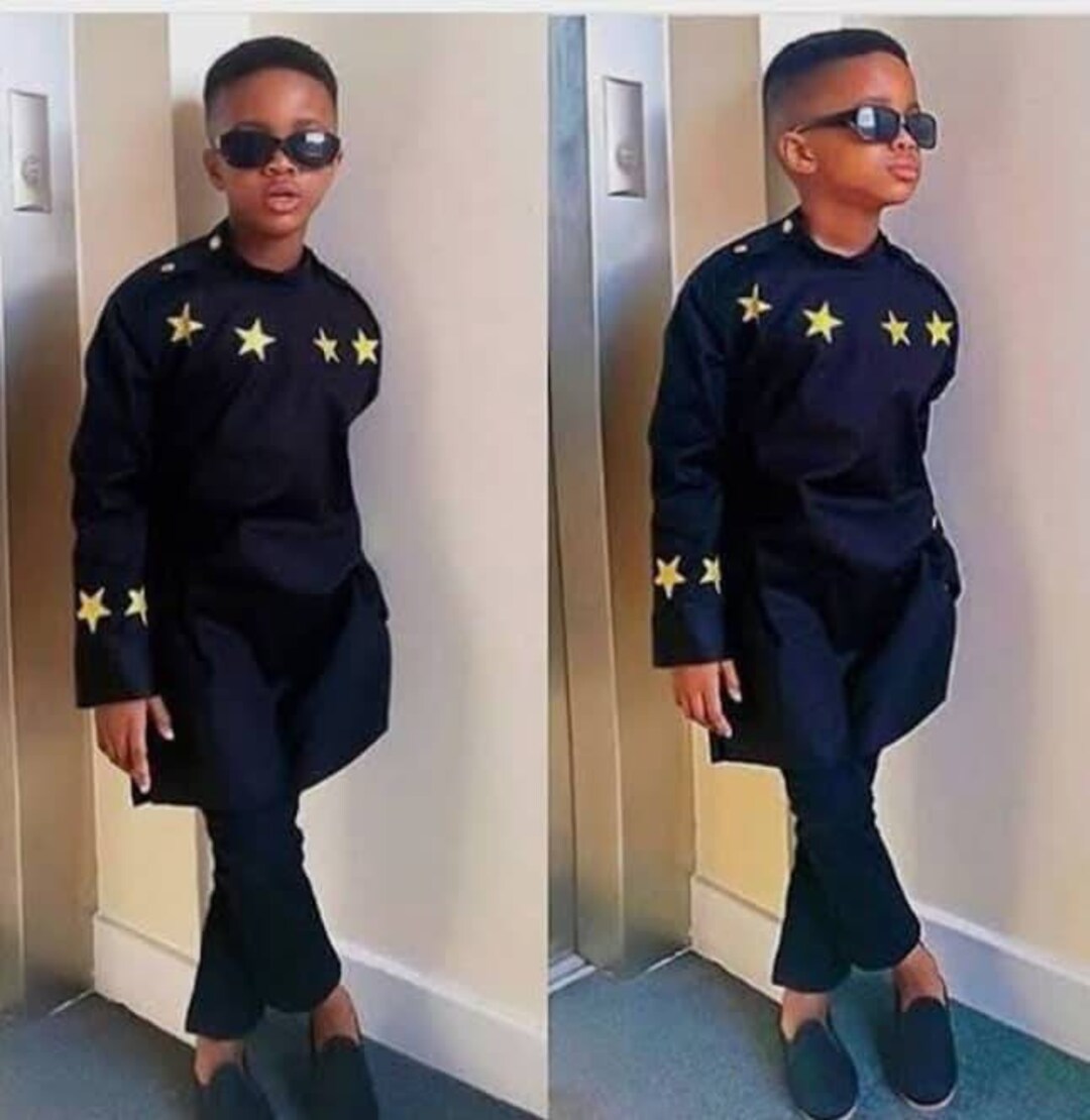 Blue African Boys Suit/african Clothing for Boys/african Boys Clothes