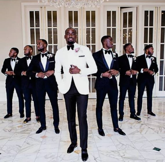 Fashion White Wedding Suits For Men Suits Tuxedos For Men Groomsmen Suit