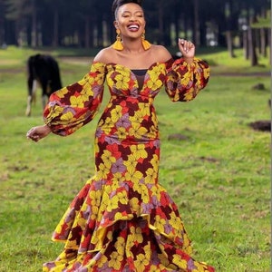 African Mermaid Dress,African Dress,Ankara Maxi Gown, African Maxi Dresses For Women,African Clothing For Women,African Print Maxi Dress